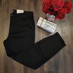 NYDJ Black Wash Ami Skinny Ankle High Rise Waist Jeans Pants 14 W NWT Stretch